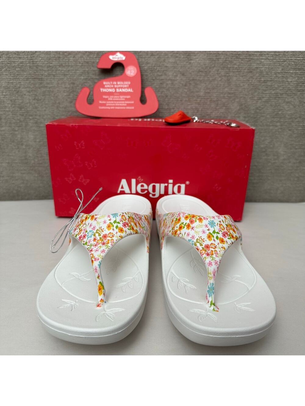 Alegria Ode Recovery Thong Sandals Wild Flower Floral White Women’s Size 42 11.5